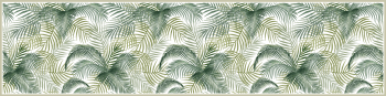 TROPICALWATERCOLOR - Tapis en vinyl aquarelle tropicale vert 48x198 cm