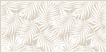 TROPICALLEAVES - Tapis en vinyl feuilles tropicales écru 48x98 cm