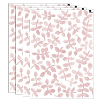 Ramas y hojas de acuarela adhesivas rosa