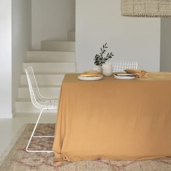 Gaze de coton - Tischdecke aus Baumwollgaze 180x180 cm, gewürzfarben