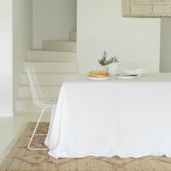 Gaze de coton - Tischdecke aus Baumwollgaze 180x310 cm, weiß