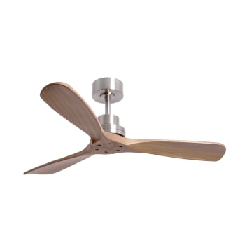 NATI - Ventilatore da soffitto per esterno 107cm Nichel/Legno scuro