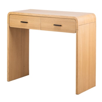 Mesa consola 2 cajón en madera