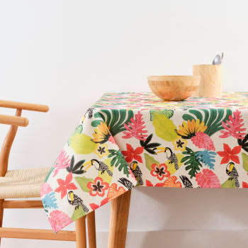 Tropic - Mantel tacto tela 100% algodón multicolor 240x155 cm