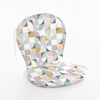 CURVES - Cojín para silla de exterior 100% algodón multicolor 48x90x5 cm