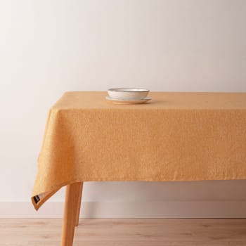 Bacoli - Mantel antimanchas jacquard algodón y poliéster amarillo 240x155 cm
