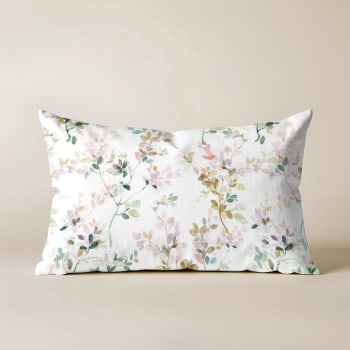Lot De 2 Housses De Coussin 45x45 Cm – Coton Imprimé Jardin Fleuri Gris Fait Main