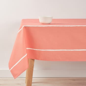 Ibiza coral - Mantel 100% algodón naranja 200x155 cm