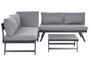 Coccorino - Conjunto longue 5 personas en aluminio gris