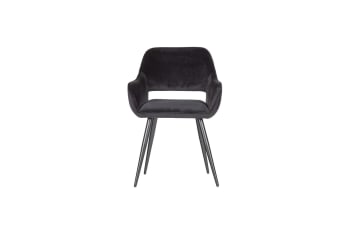 Jelle - Chaise en velour noir
