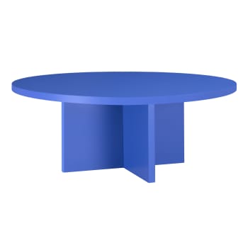 Blockie-pausa - Table basse ronde, tableau stratifié de 3cm bleu Prusse 100cm