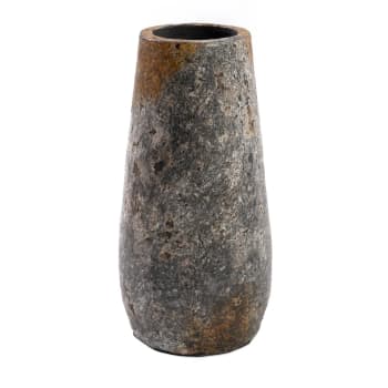 SPOOKU - Vase en terre cuite antique gris H31