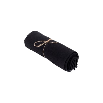LINEN - Mantel de lino negro 150x250