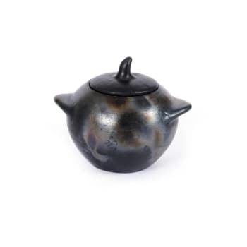 BURNED - Pot en terre cuite noire 11x9