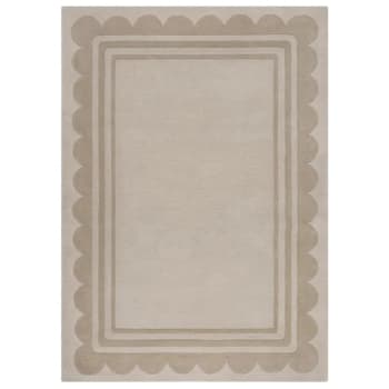 CASPO - Tapis de salon en laine beige 160x230 cm