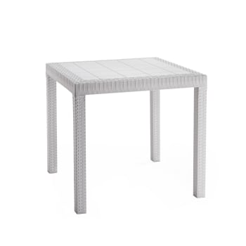 Dguidon - Table fixe d'extérieur 80x80h74 cm blanc