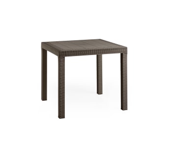 Dguidon - Table fixe d'extérieur 80x80h74 cm marron