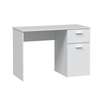 JUST - Mesa de escritorio con almacenamiento blanco artik