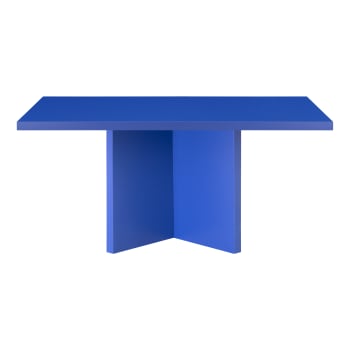 BLOCKIE-CHARLA - Table basse 100x50cm plateau résistant MDF 3cm, bleu Prusse 100x60cm