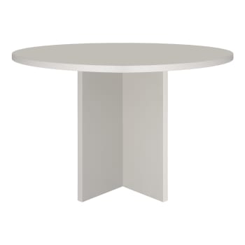 Tavolo Da Pranzo Rotondo Diametro 80 Cm - Piano In MDF Bianco, Gambe In Metallo - Per 2-4 Persone, Stile Moderno