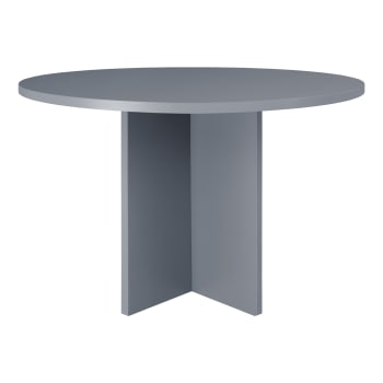 BLOCKIE-MATILDA - Table à manger ronde laquée en MDF de 3cm Gris 120cm