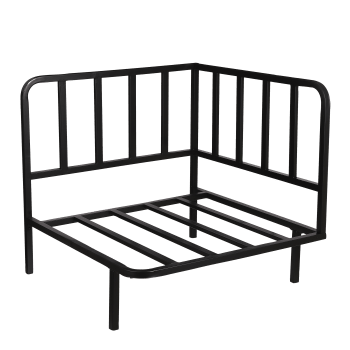 Celo - Canapé de jardin élément d'angle en métal noir