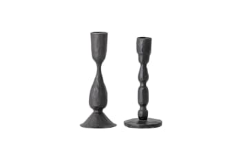 Déjà - Kerzenständer aus Metall H16cm, schwarz