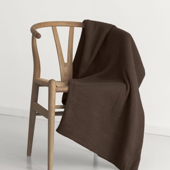 KNIT - Decke aus gewebter Baumwolle, braun, 160x210cm