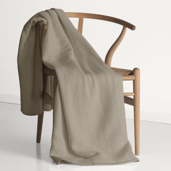 KNIT - Decke aus gewebter Baumwolle, beige, 160x210cm