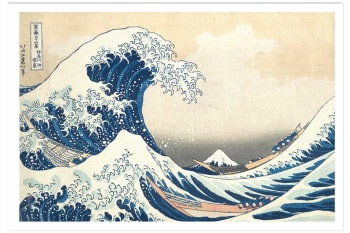 Póster  kanagawa de hokusai sin marco 45x30cm