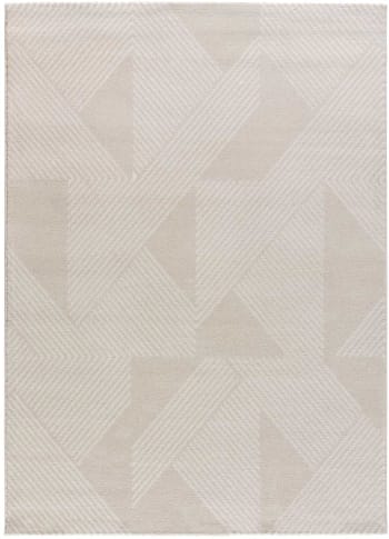 HL-GEOMETRIC - Tapis géométrique en relief crème, 80X150 cm