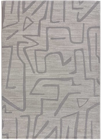 HL-AFRICA - Tapis de style ethnique en relief dans les tons gris, 200X300 cm