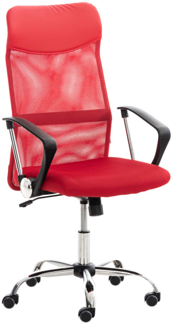Chaise De Bureau Similicuir Pivotante - Hauteur Réglable, Accoudoirs, Roulettes - Charge Max 120 Kg