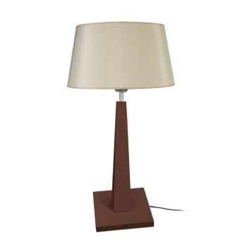 THOR - Lampe a poser bois  wangué et crème