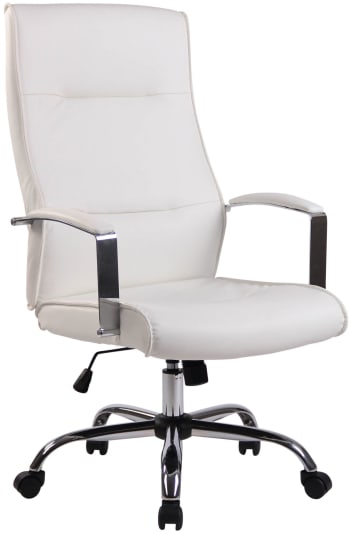 PORTLAND - Chaise de bureau réglable pivotante en similicuir Blanc