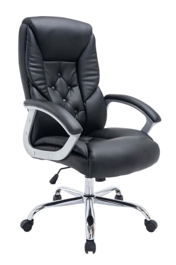 BIG RODEO - Chaise de bureau réglable pivotant en similicuir Noir