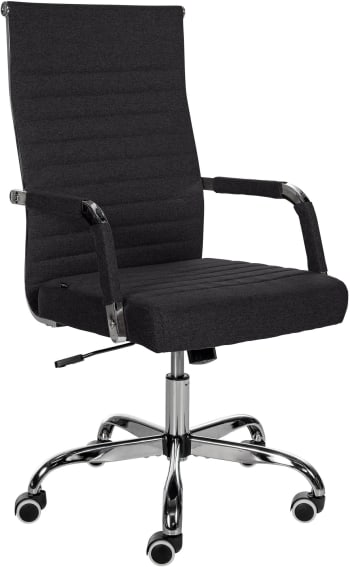 Amadora - Chaise de bureau réglable pivotante en tissu Noir