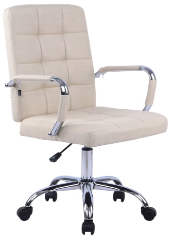 HOMCOM Sedia Ufficio Ergonomica Beige Con Braccioli E Inclinazione - Girevole Con Rotelle E Supporto 120 Kg