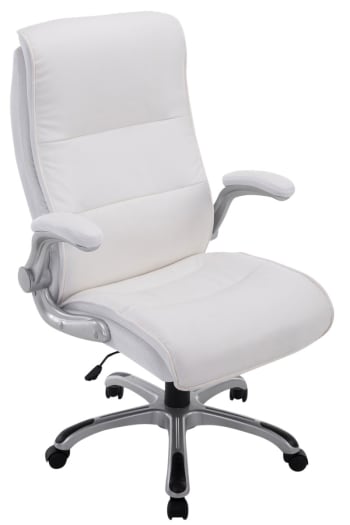 BIG VILLACH - Chaise de bureau réglable pivotant en similicuir Blanc