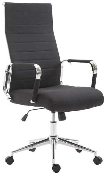 Kolumbus - Chaise de bureau réglable pivotante en tissu Noir