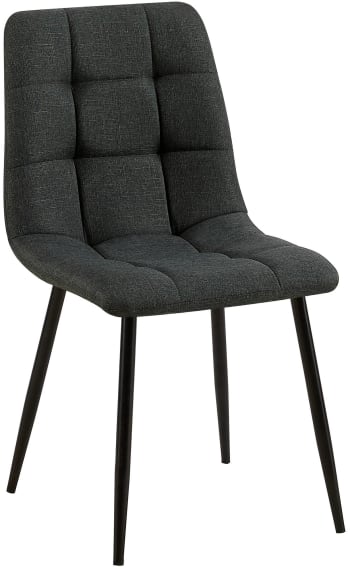 Tilde - Silla con patas de metal y asiento en tela gris oscuro