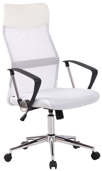 KORBA - Chaise de bureau réglable pivotant en microfibre Blanc