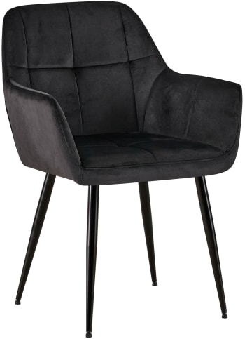 EMIA - Silla con asiento en terciopelo negro
