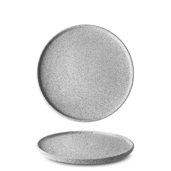 GRANIT N°1 - Lot de 6 assiettes plates en porcelaine D20 effet granit brut gris