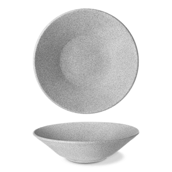 GRANIT N°1 - Lot de 3 assiettes creuses en porcelaine D27 effet granit brut gris