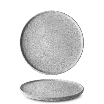 GRANIT N°1 - Lot de 6 assiettes plates en porcelaine D24 effet granit brut gris