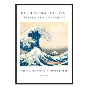 Artesta - Poster con cornice nera 30 x 40 cm the great wave
