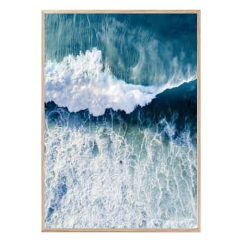 Artesta - Dekoratives Poster mit Eichenrahmen 50 x 70 cm Welle, Natur