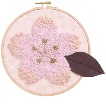 Coffret punch needle fleur de cerisier Ø 21,5 cm