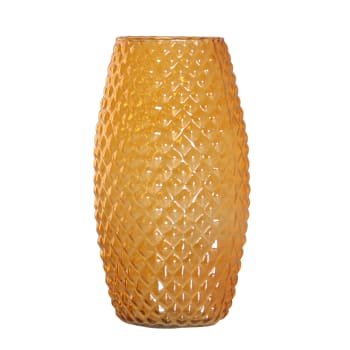 JUKE - Vase en Verre Orange, 14x14x26 cm